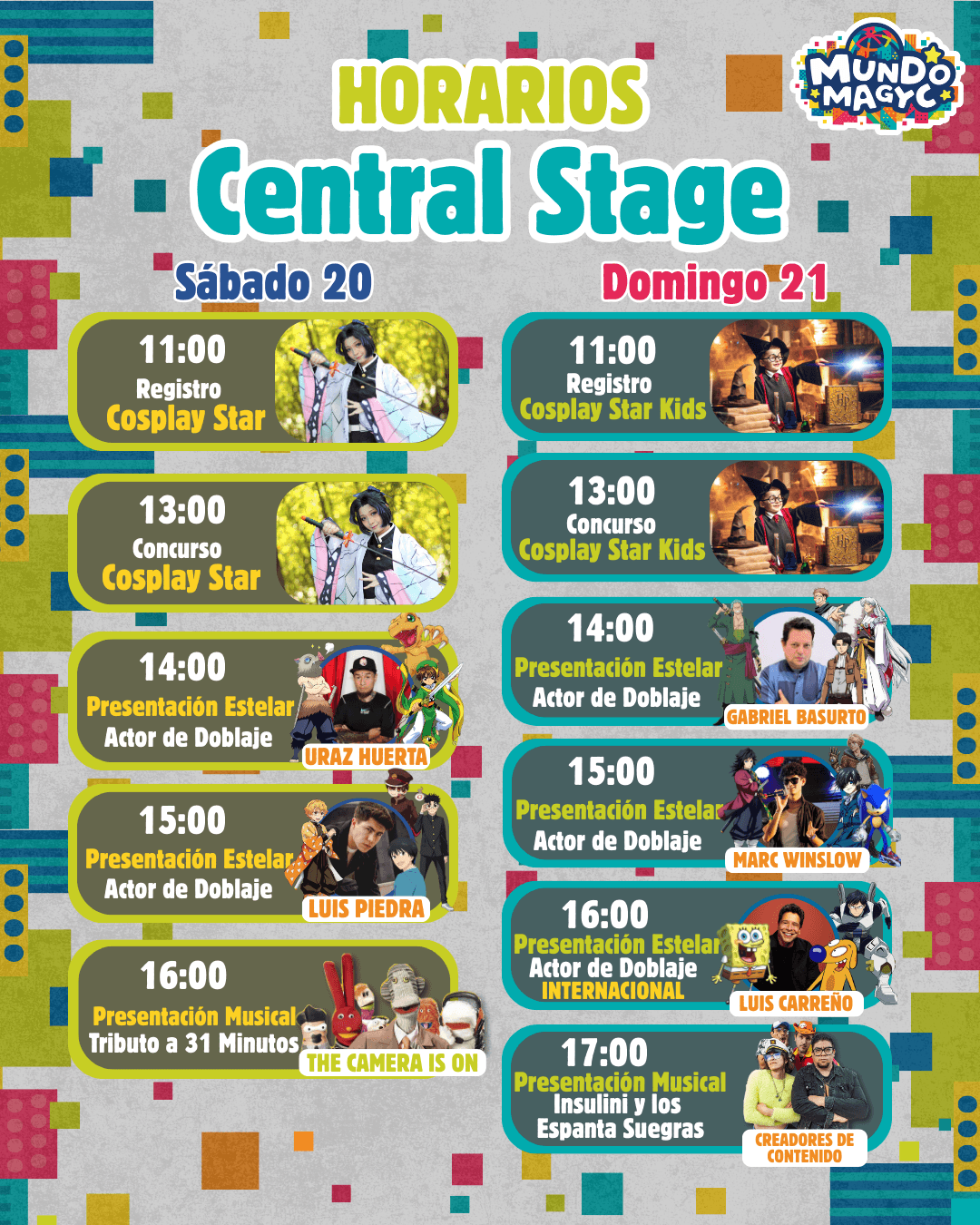 Horarios Mundo Magyc día 1